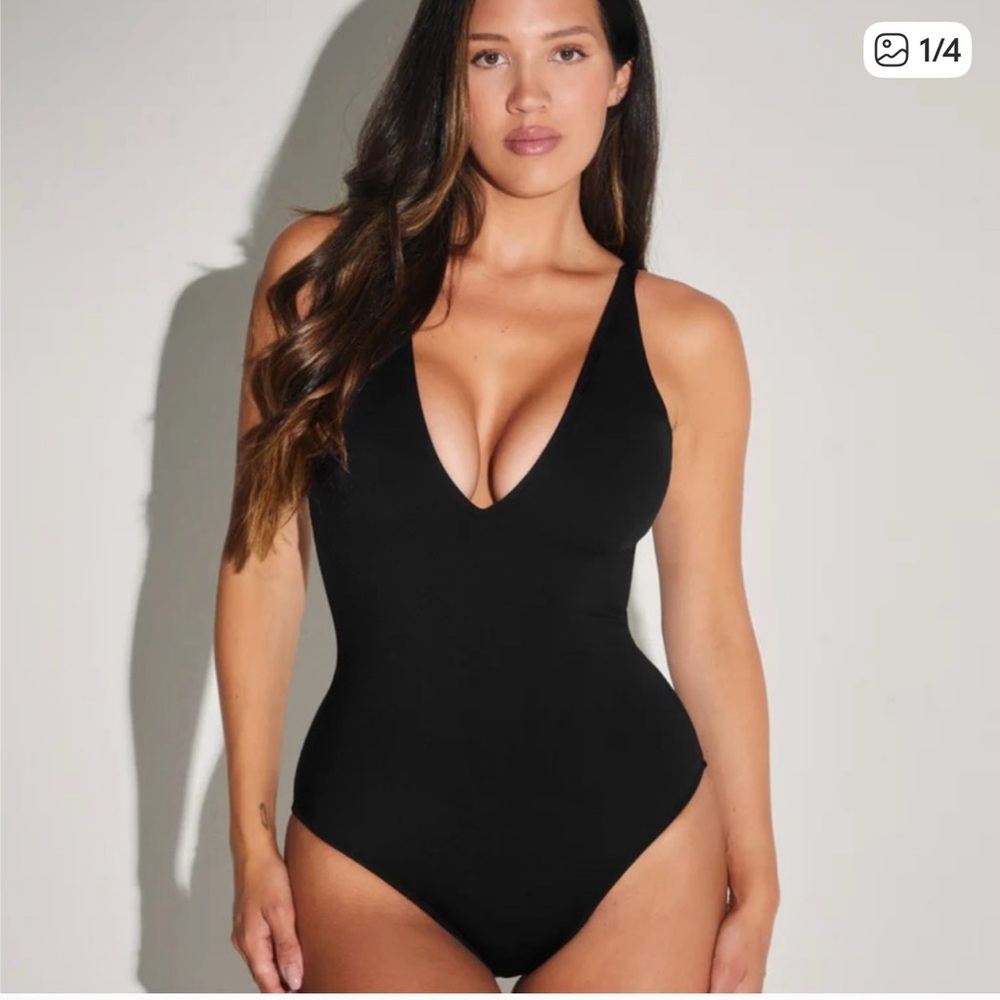 TA3 Plungey Black One-Piece Swimsuit